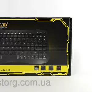 Клавиатура мультимедийная PolyGold PG-945,  USB,  черная,  мини