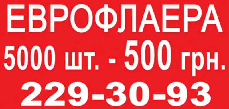 флаера печать 5000 шт за 500 грн