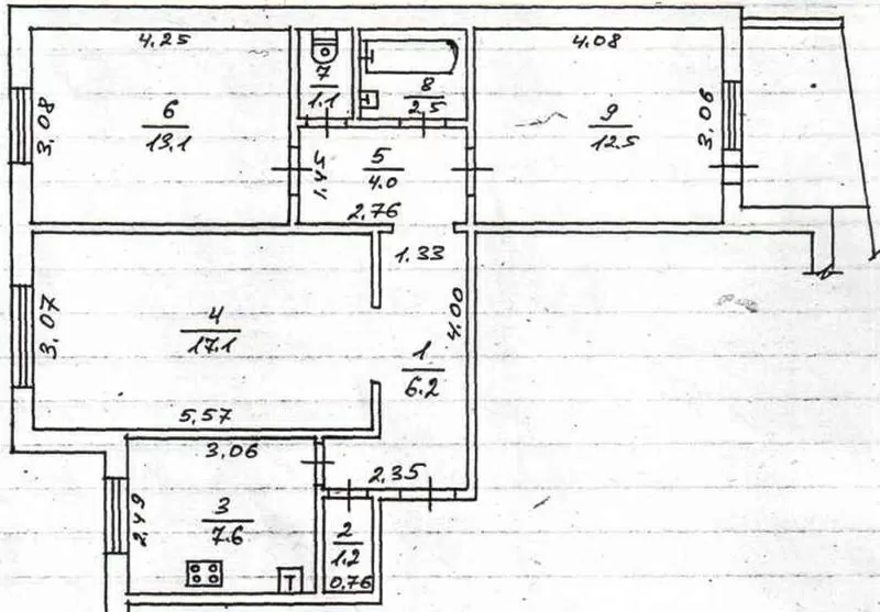 Продам 3-комнатную квартиру в г.Черкассы,  р-н Миллениума за 350 тыс. г 8