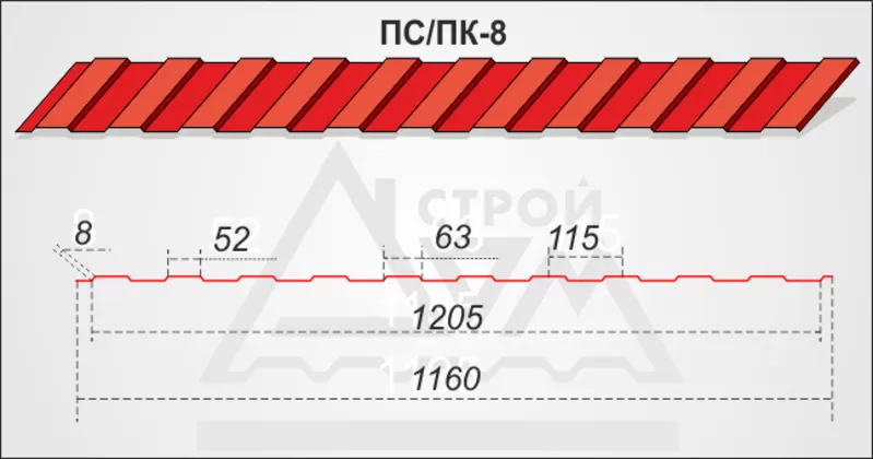 Профнастил Металлочерепиця 5