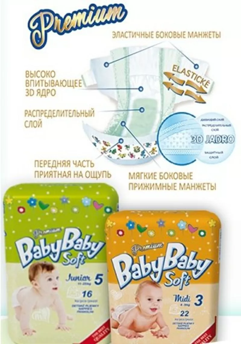 Детские подгузники Baby Baby Soft (Словакия). 6