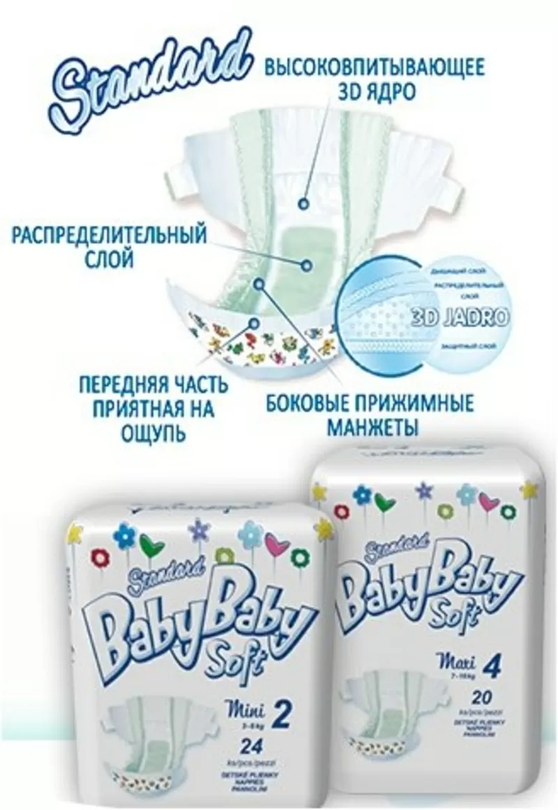Детские подгузники Baby Baby Soft (Словакия). 7