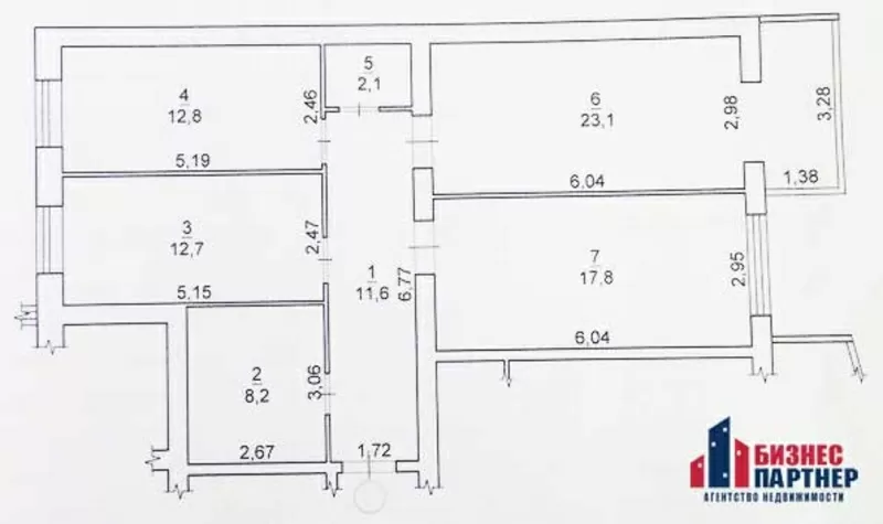 Продается 3-х комн. квартира в ЖК 